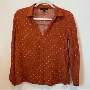 Forever 21 orange long sleeve blouse